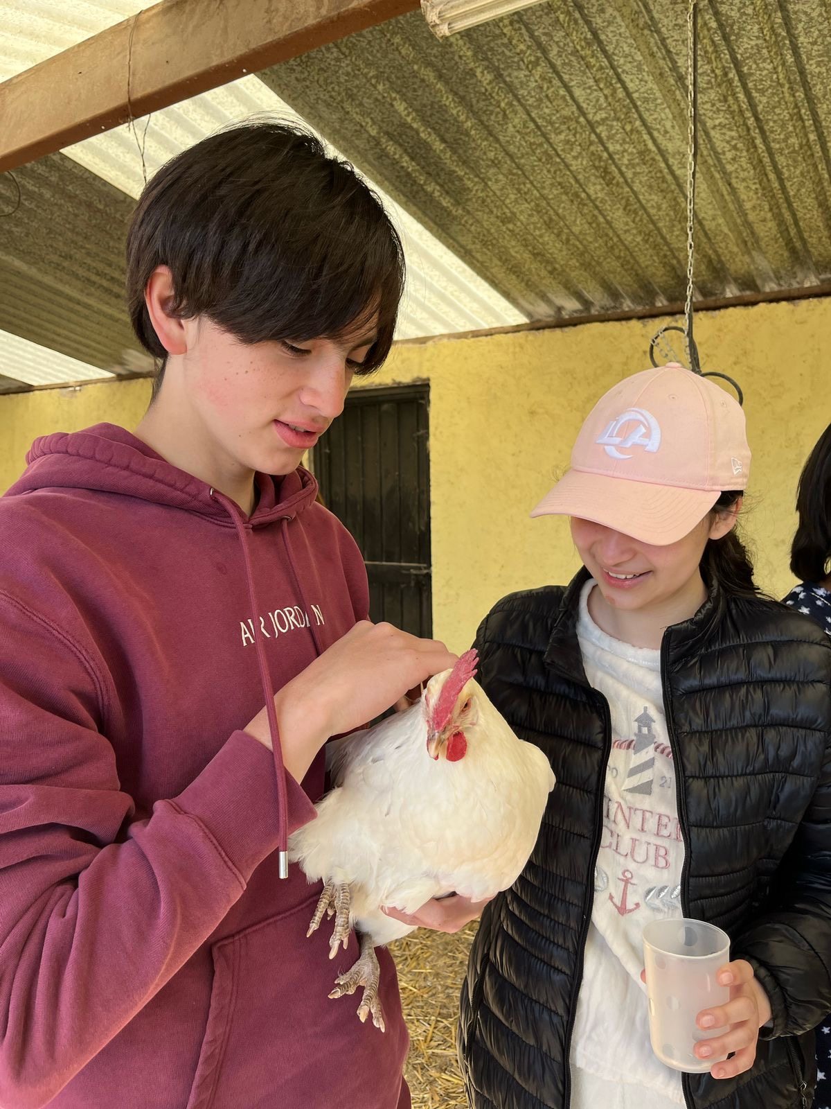 Estudiantes aprendiendo sobre el cuidado de animales